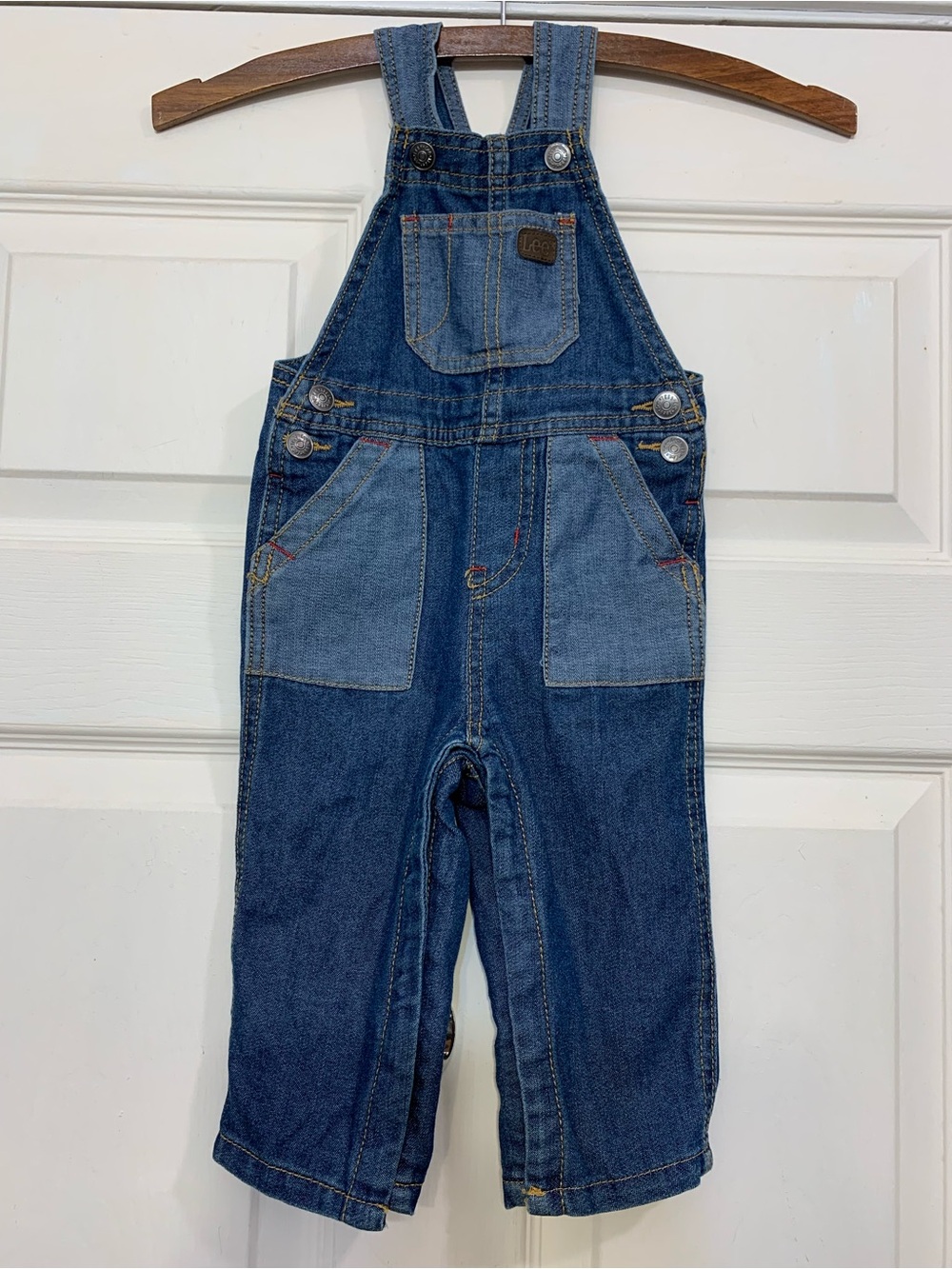 Vintage Lee Toddler 2 Tone Denim 12Months Overalls. 3506